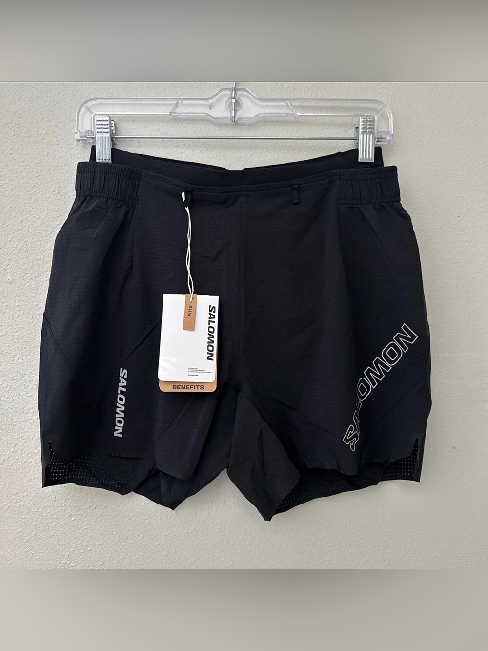 NEW Salomon Sense Aero 5" Running Shorts 37.5 Black Slim Fit Mens Size M
